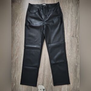Elegant Black Faux Leather Pants Sz 29